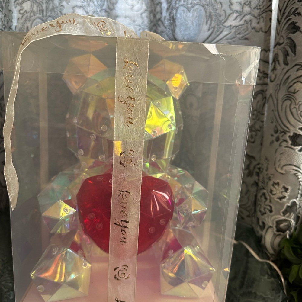 Luminous Glow Holographic Iridescent 12”Teddy Bear LED Light Gift Box